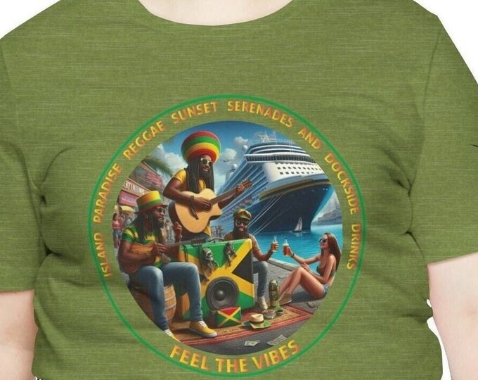 Feel the Vibes Vintage-Inspired Jamaica Vibes T-Shirt - Unisex Beachwear Top