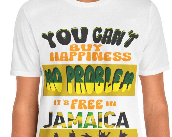 Buy Happiness-Funny Cat-Happiness is free T-shirt-custom t shirt printing-unisex t-shirts-gift t-shirts vintage tees Jamaica T-shirts