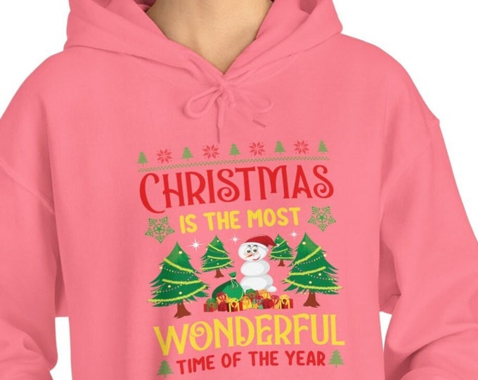 Christmas T-shirt Most Wonderful Time of the Year | Christmas Oversize hoodie | Graphic Women Hooded Sweatshirt