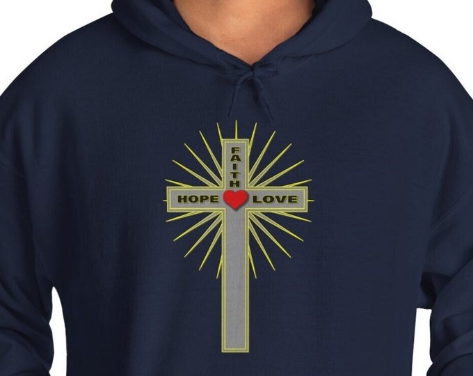Faith Hope and Love Hoodie Sweatshirt | Spread Positivity with this Christian Tee