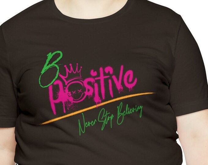 Be Positive T-Shirt | M23 Designs Funny Graphics Apparel | Etsy shirts | Good vibes T-shirts Short Sleeve