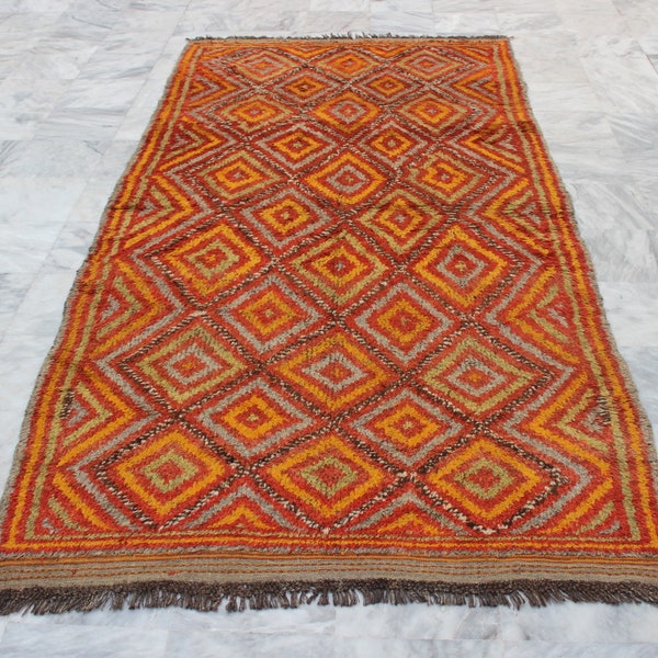 Free Delivery Size : 10 x 5 Feet Rare Uzbek Rug Vegetable Dyes Colours Soft Wool Hand Made Knotted 100% Wool Tribal Rug Home&Living