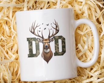 Camo Deer Dad Mug – Rustic Hunting Gift for Outdoorsman