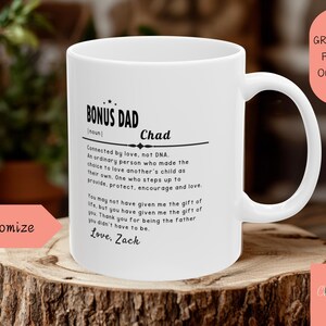 Personalized Bonus Dad Mug: Custom Stepfather Gift