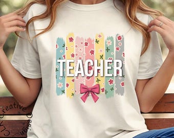 Teacher Floral Shirt: Pastel Back to School Graphic Tee, Gift for Teacher