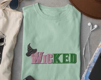 Wicked-Inspired Pink & Green Elphaba Glinda T-Shirt for Broadway Musical Theater Fans