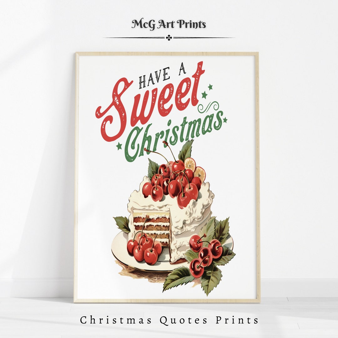 Vintage Christmas Quote Wall Art Print Boho Home Decor Retro