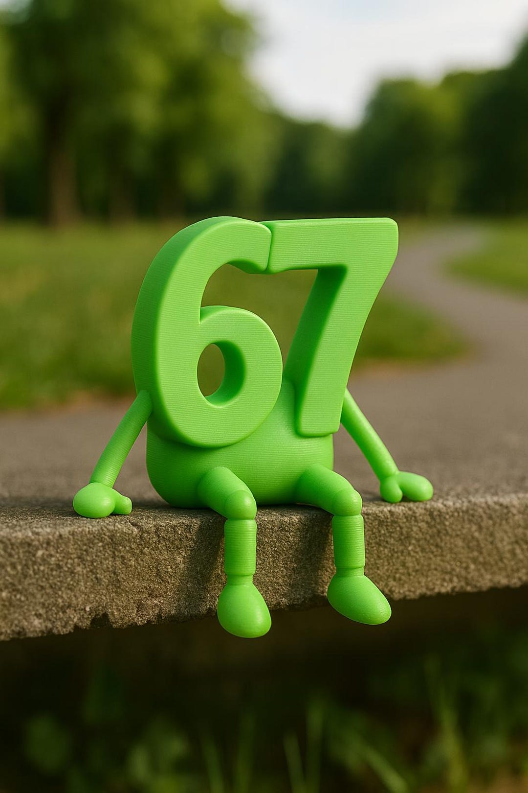 Rusty Number 67 Sitting Number 67 Figurine | Number Character STL | 3D Printing Model ...