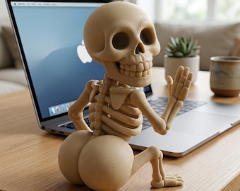 Funny Skeleton Figurine STL . 3D Printable Halloween Decor (Digital Download)