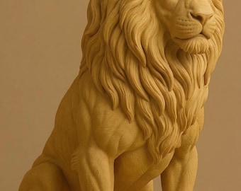 Majestic Lion Statue STL – Detailed King Lion Figurine (Digital Download)