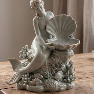 Meerjungfrau Schmuck Halter STL, Seashell Ring Dish, Ocean Trinket Tablett (digitaler Download)