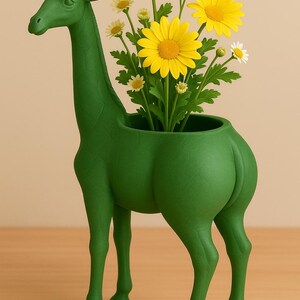 Giraffplanter STL – Rolig 3D-utskrivbar djurblomkruka | Växthållare för heminredning