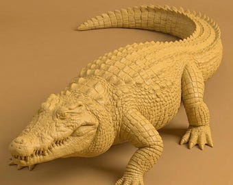 Realistic Crocodile Sculpture STL, Detailed Wildlife Animal Decor (Digital Download)