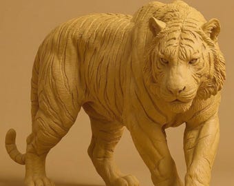 Realistic Tiger Sculpture STL – Detailed Walking Animal Statue (Digital Download)
