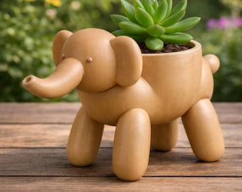 Elephant Planter STL – Cute Minimal Elephant Flower Pot | 3D Printable Animal Planter for Desk & Home Decor