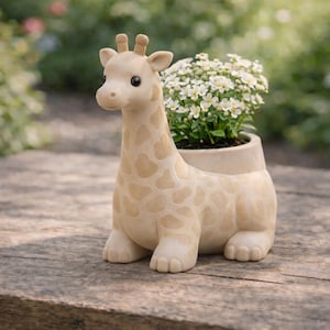 3D-utskrivbar giraffplanter i STL-format | Djurheminredning (digital nedladdning)