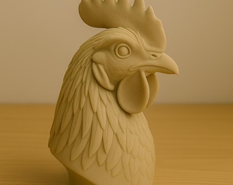 Rooster Head Sculpture STL | Chicken Head Statue STL | Farm Animal Decor STL | 3D Printable Rooster Bust | Digital Download