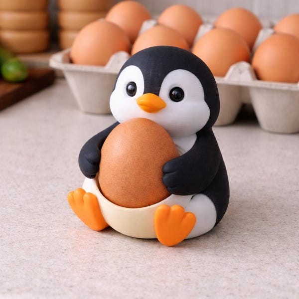 Eierhouder pinguïn STL – 3D-afdrukbaar paasdecor (digitale download)