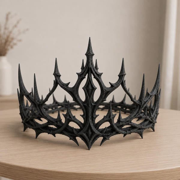 Gothic Thorn Tiara STL | Dark Fantasy Crown 3D Print File (Digital Download)
