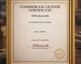 Commercial License for 1 STL Designs – Sell Physical Prints (Digital Download)