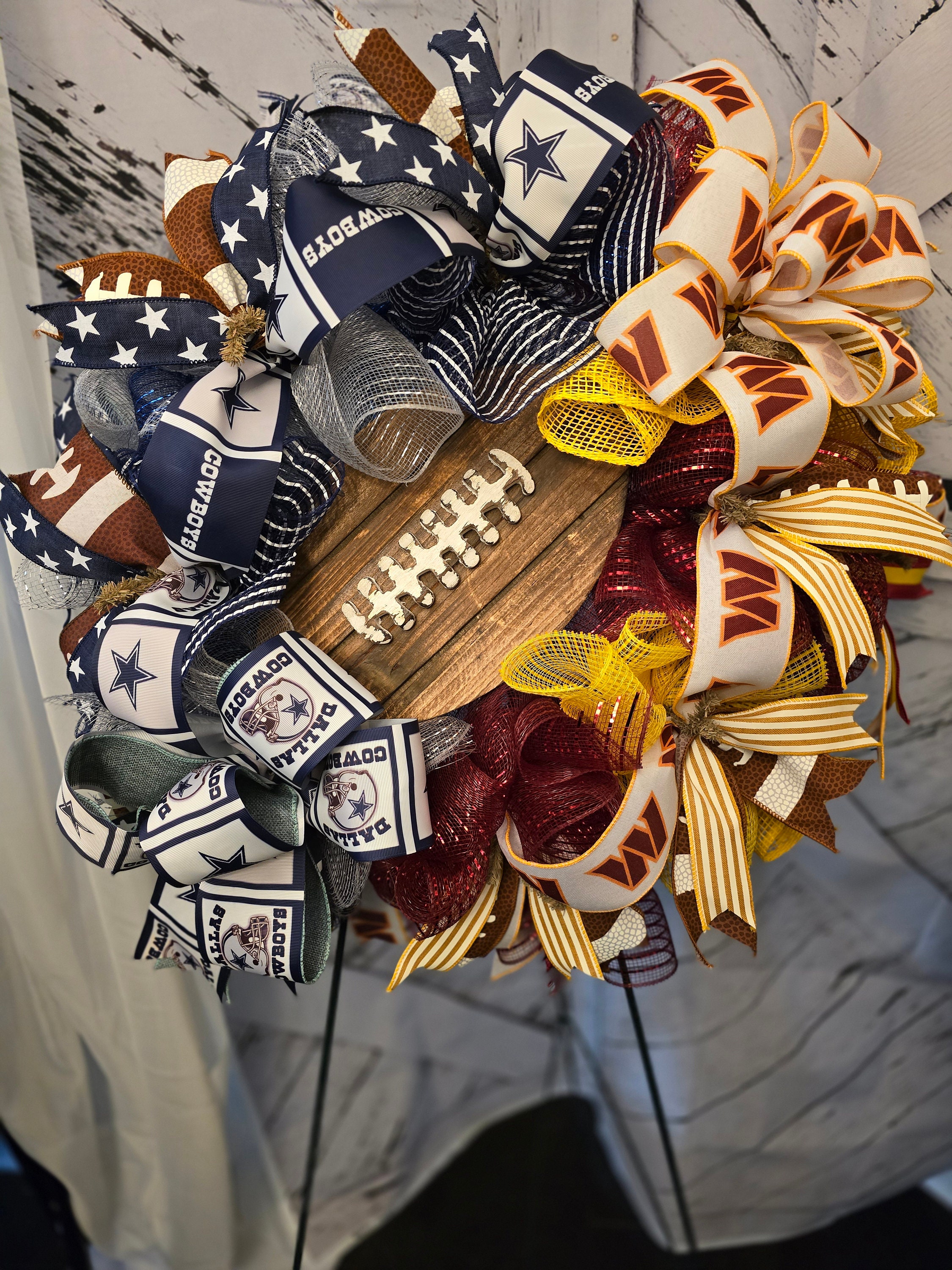 Commanders Decor Dallas Cowboys Vs Commanders Wreath: Football House Divided Decor - Etsy