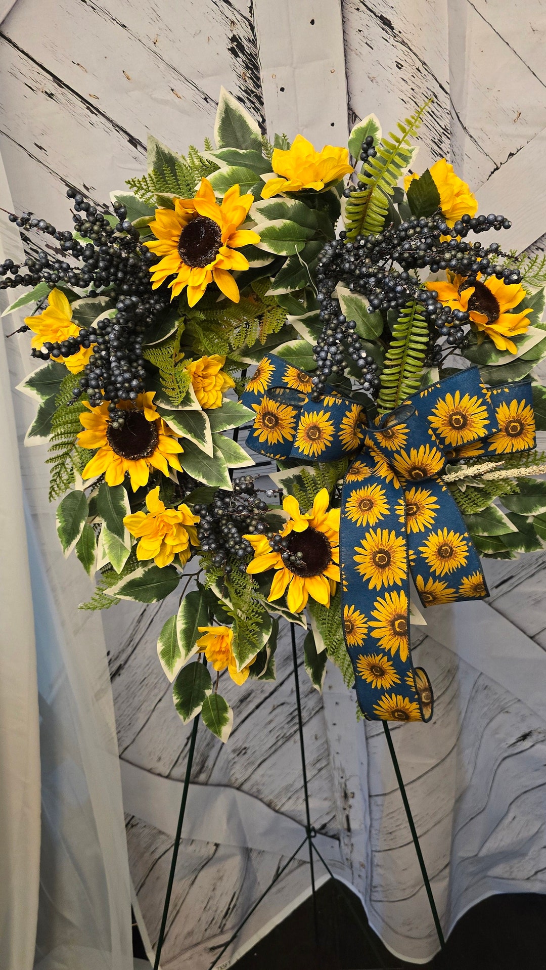 Rustic Welcome Flowers Sunflower Welcome Wreath: Rustic Farmhouse Fall Decor - Etsy