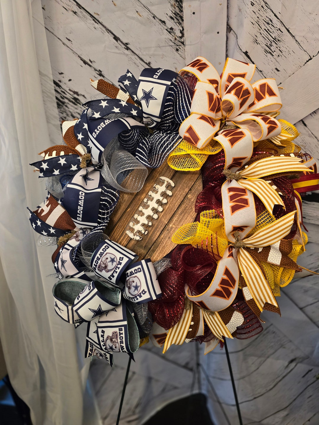 Commanders Decor Dallas Cowboys Vs Commanders Wreath: Football House Divided Decor - Etsy
