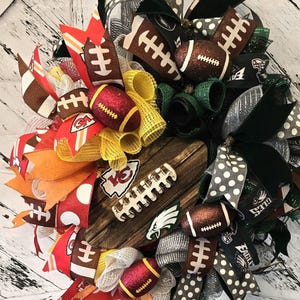 Sport Wreath, Philadelphia Eagle Wreath, Kansas City Chief Wreath, Superbowl Wreath, NFL Inspired Wreath,