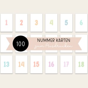 1-100 Montessori cards, number cards, learning materials for children, Montessori material, learning worlds, preschool children, learning posters, elementary school