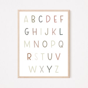 ABC Alphabet POSTER Nursery, Classroom Decor, Printable, Playroom Decor, Learning Poster, Learning Poster, Visual Learning Kids