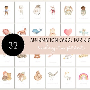32 affirmation cards for children, encouragement cards for children, boost self-confidence, positive affirmations children, self-confidence
