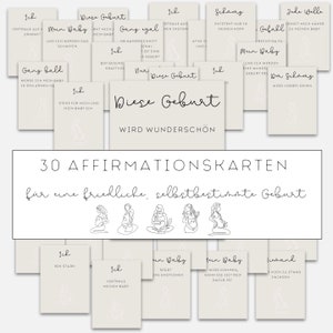 Birth affirmation cards, positive affirmations for a peaceful birth and pregnancy, birth affirmations for a painless birth