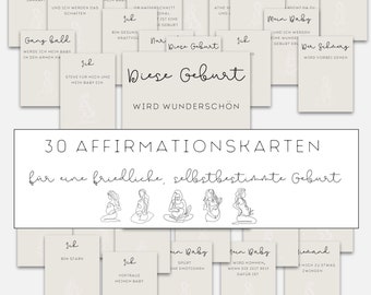 Birth affirmation cards, positive affirmations for a peaceful birth and pregnancy, birth affirmations for a painless birth