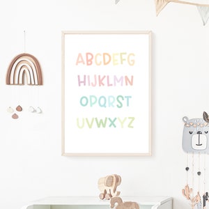 ABC Alphabet POSTER Nursery, Classroom Decor, Printable, Playroom Decor, Learning Poster, Learning Poster, Visual Learning Kids