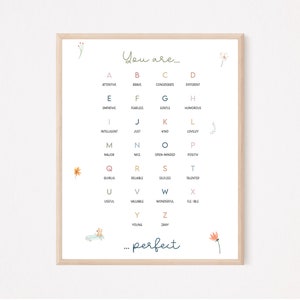 POSTER DELLE AFFERMAZIONI DELL'ALFABETO Camera per bambini, Arredamento dell'aula, Stampabile, Arredamento della sala giochi, Poster di apprendimento, Poster di apprendimento, Apprendimento visivo per bambini