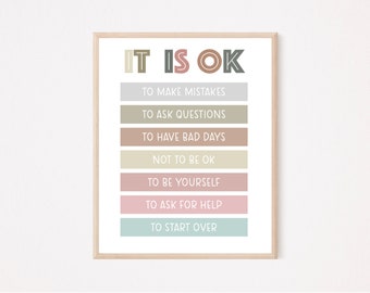 Affirmations POSTER Nursery, Classroom Decor, Printable, Playroom Decor, Learning Poster, Learning Poster, Visual Learning Kids