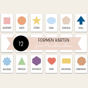 Shapes cards Montessori, alphabet, letters learning material children, Montessori material, learning worlds, preschool children, learning poster, elementary school