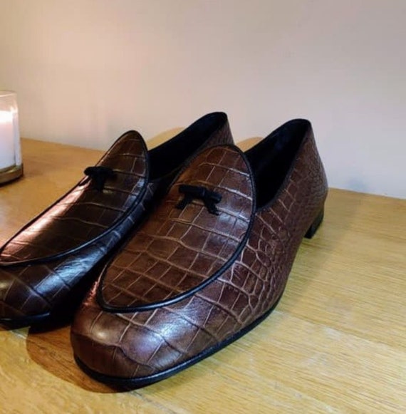 Handcrafted Men's Alligator Classic Tassel Loafer Leather Lined Shoes