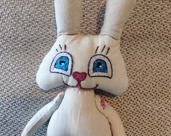 Stuffed animal cuddly toy rabbit handmade