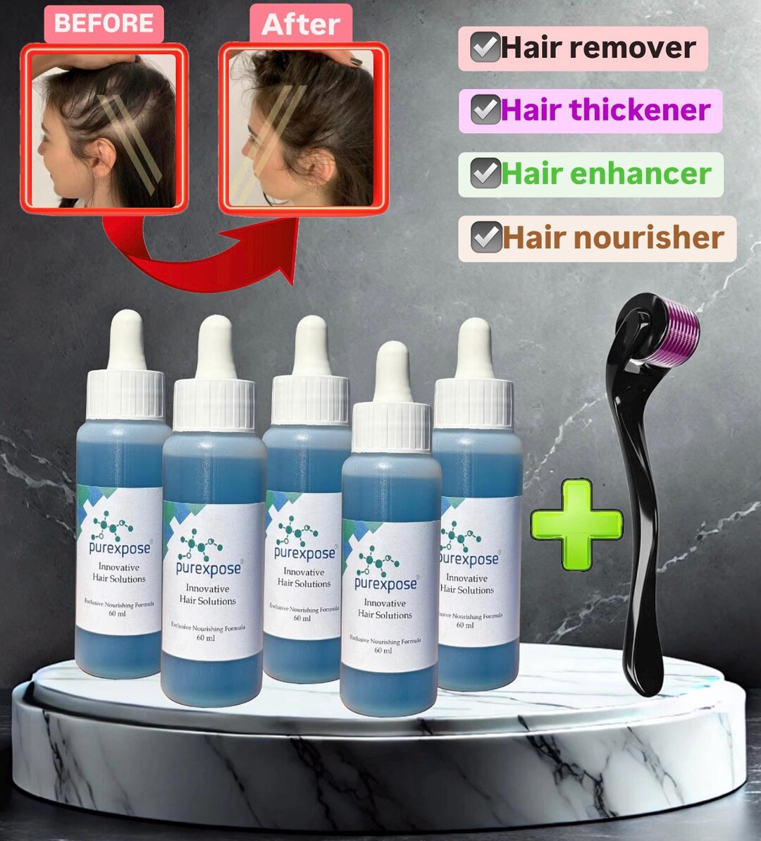 Advanced Hair Growth Serum for Women & Men | DHT Blocker, Strengthens ...