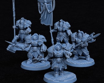 Invictorix Crusaders: 5 Grimdark Space Humanoids Model Kit