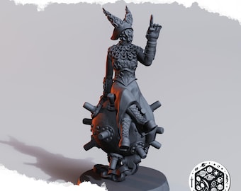 Naval Raider Artillery Witch Miniature | Heretical Forces Character | 32mm Resin Mini | Optional Floating Mine & Hand Variants