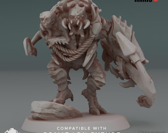 Culte du crabe – Boss à carapace dure | Miniature en résine 32 mm | Leader/champion Grimdark non peint pour jeux de table et jeux de rôle