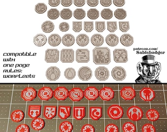 Warfleets Token Set: 30-Piece OPR Space Battle Wargame - FDM Printed PLA