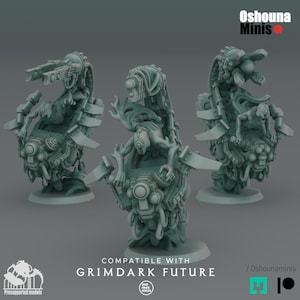 Doomed Empire Doom Bikes - 32mm Base Sci-Fi Biker Miniatures - Resin 3D Printed Wargame Models - Grimdark Cavalry for Tabletop