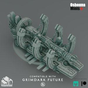 Doomed Empire - Gong Cannon  Resin Miniature | 28mm 32mm Scale Proxy for Grimdark Sci-Fi Wargames Like OPR by Oshouna Minis