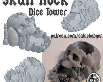 Skull Rock Dice Tower: 3D Printed Gothic RPG Terrain