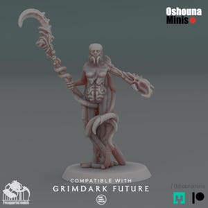 Crab Cult - Priestess Resin Miniature | 28mm 32mm Alien Hives Proxy for Grimdark and Sci-Fi Wargames | Oshouna Minis for OPR