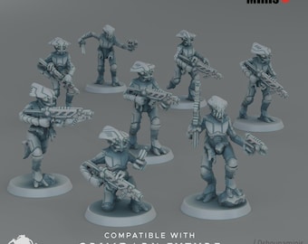 SEA Coalition Strike Soldiers: 32mm Sci-Fi Sniper Miniatures for OPR