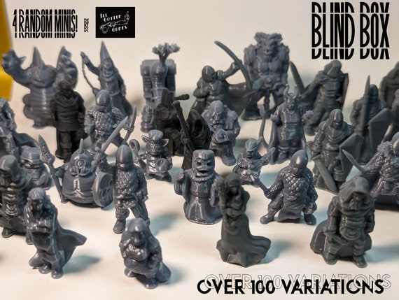 4 x Townsfolke + 1 bonus - Fantasy Medieval and Player Characters - Resin Miniature Blind Box Mystery- D&D - NPC - Hundreds of variants